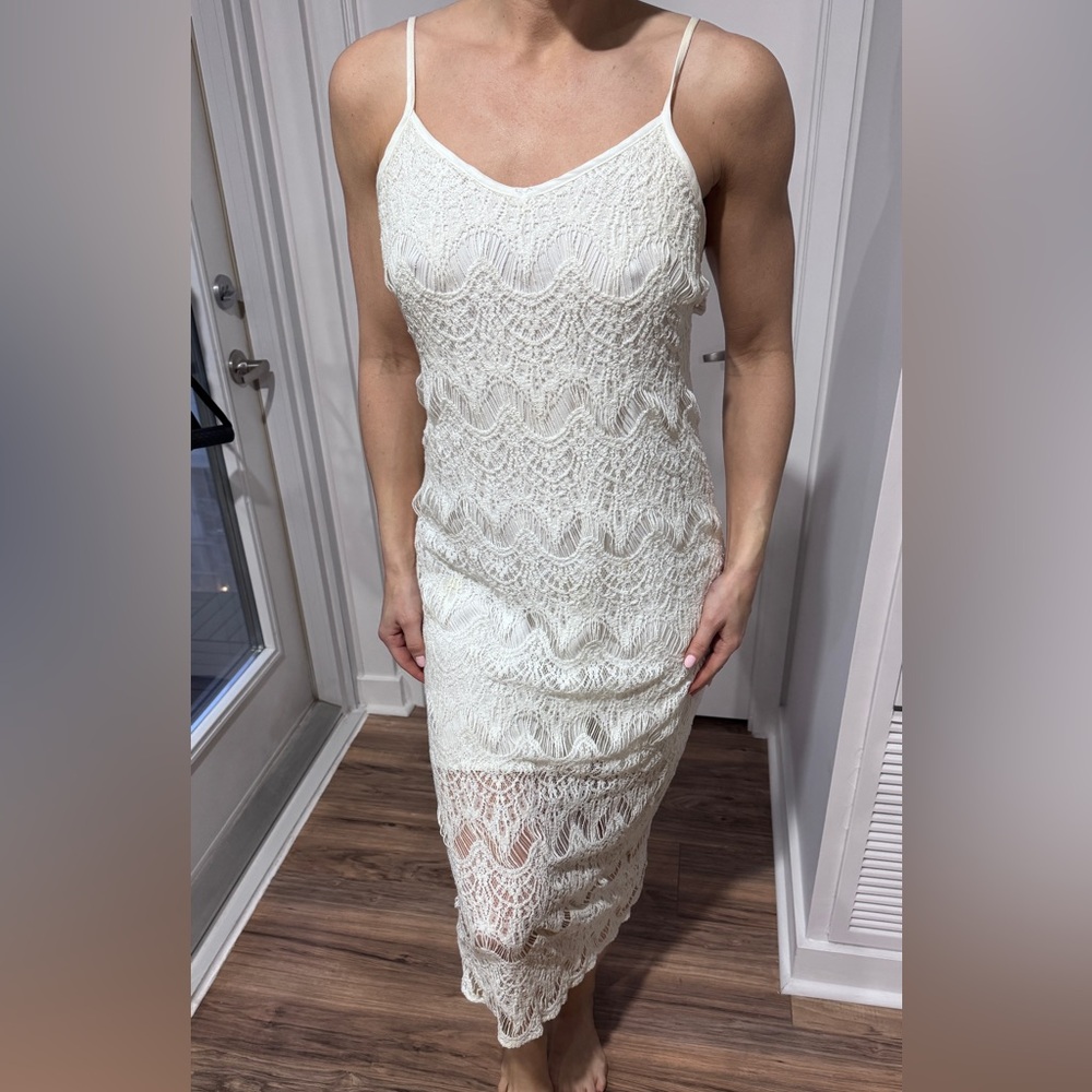 Factorie Cream Lace Midi Dress Size S